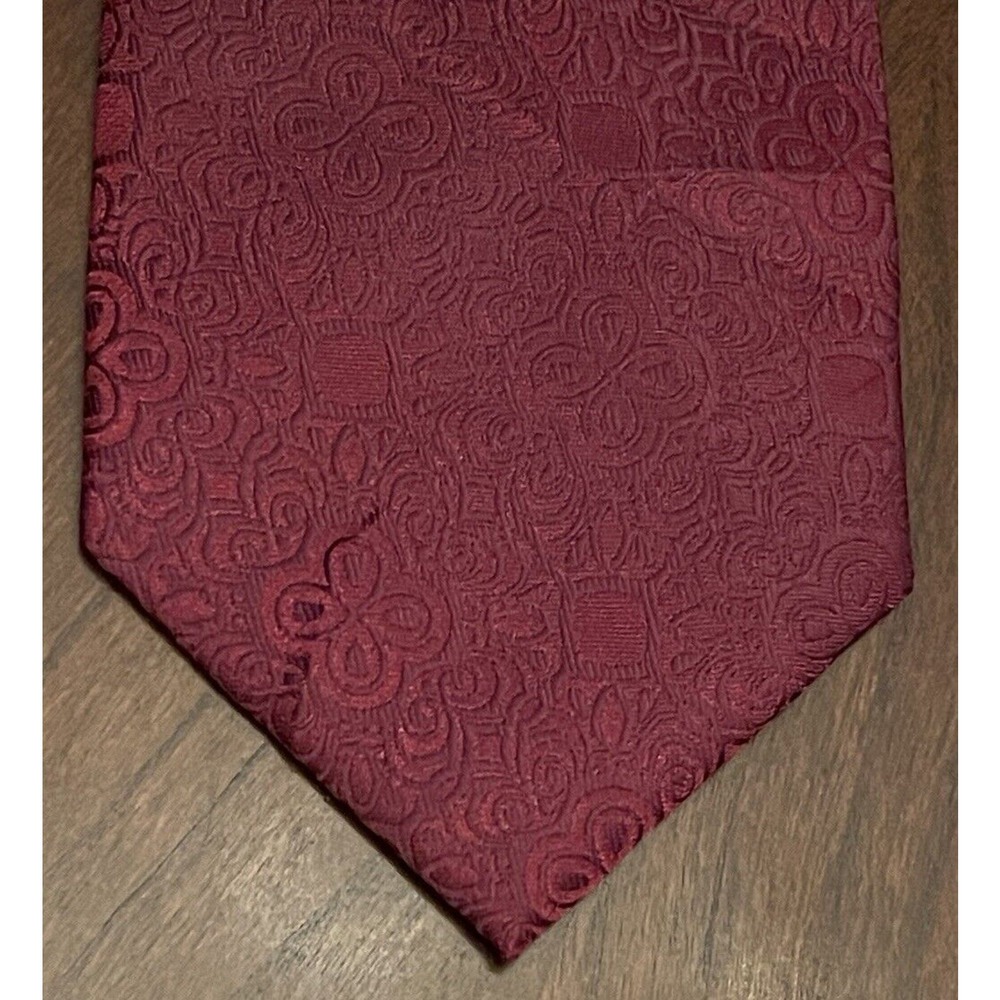 Steve Harvey Celebrity Edition Burgundy Polyester Men’s Neck Tie Made In China